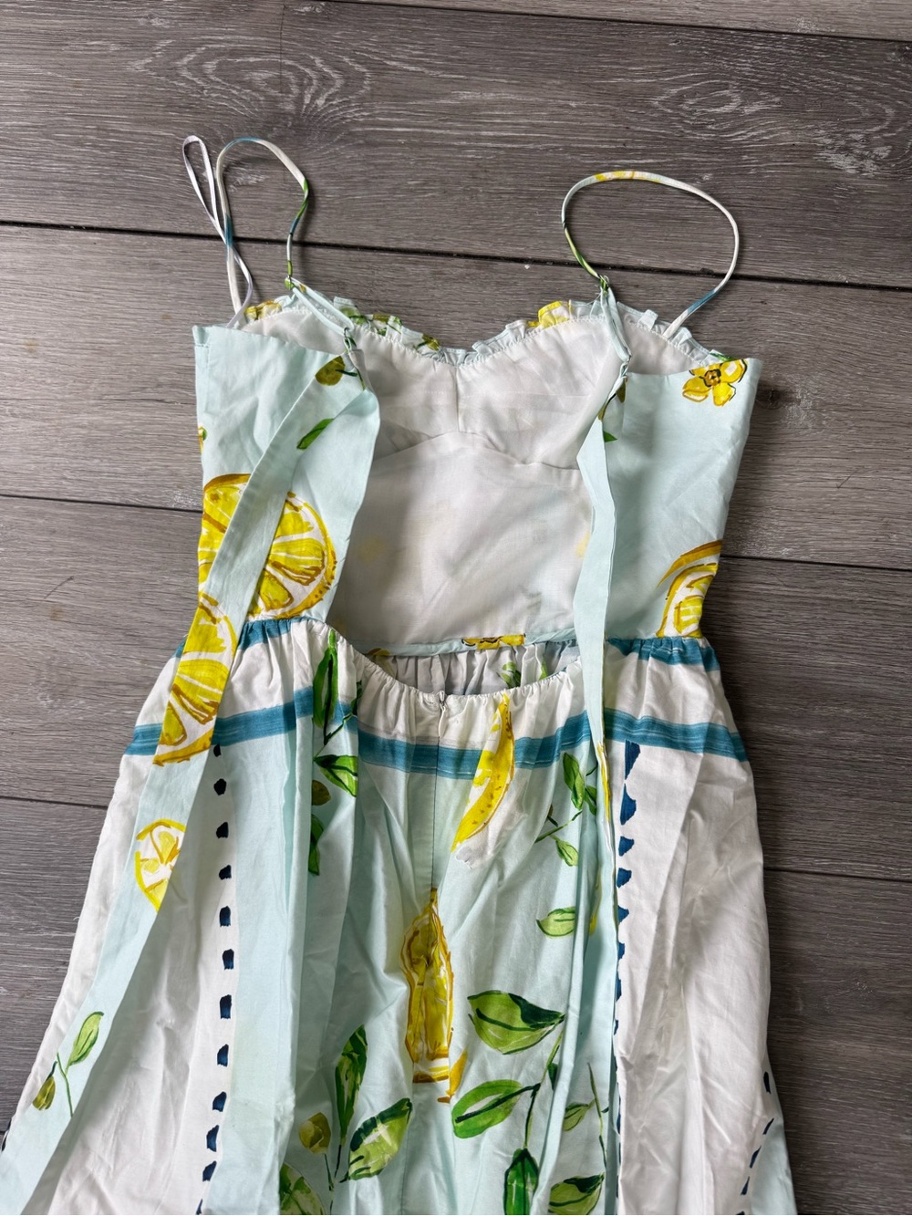 2025 ZARA Lemon Print Poplin Spaghetti Strap Dress - Picture 7 of 7